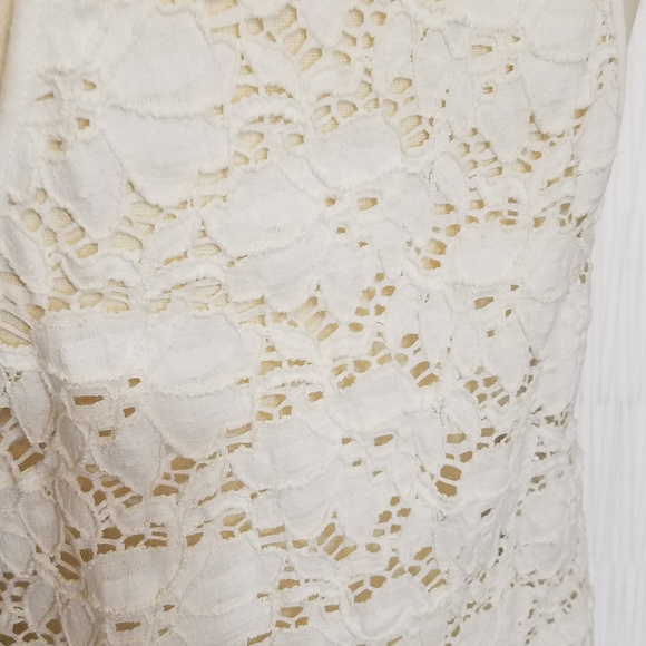 Express Crop Halter Top Women's White Eyelet Lace Sleeveless Size Small - Picture 5 of 5
